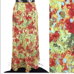 Maxi silk skirt